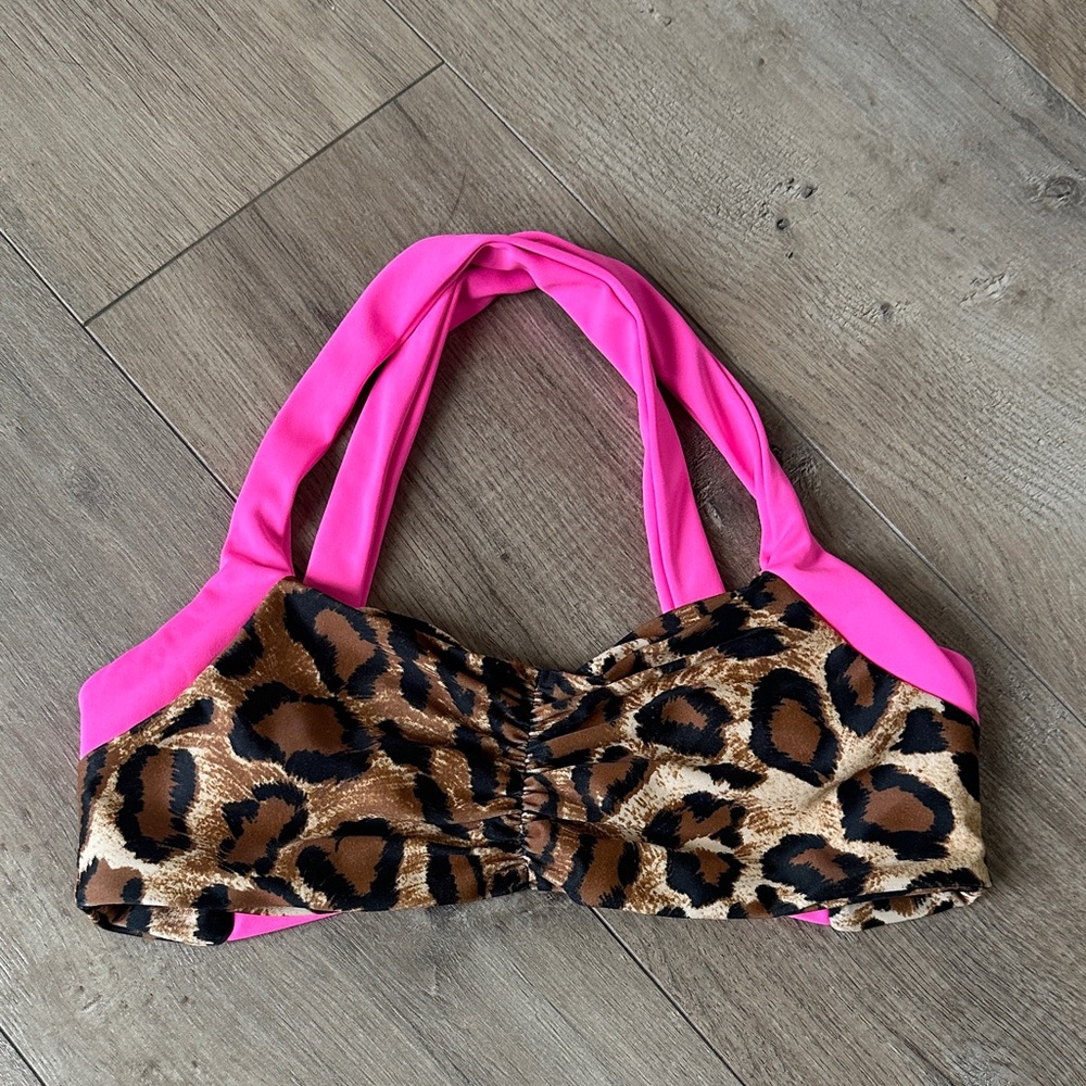 Tiger Friday cheetah & hot pink top adult xsmall